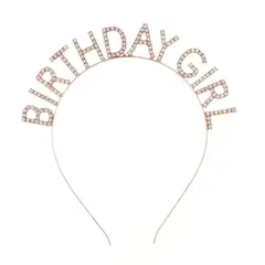 GENERICO - Vincha cumpleañera Birthday Girl dorada