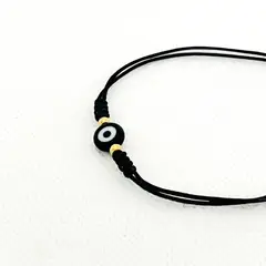 GENERICO - Pulsera de hilo y acero con ojo turco - Cloe