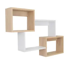 FMFURNITURE - Repisa Melamina Decorativa De Pared Bi-Color