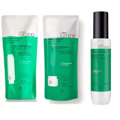 NATURA - Spray humidificador + crema de peinar y mascara cabello rizado lumina