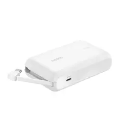 BELKIN - POWER BANK 10K BLANCO CON CABLE INTEGRADO 20W