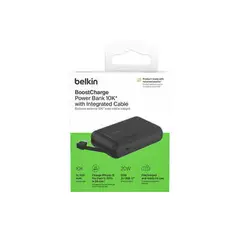 BELKIN - POWER BANK 10K NEGRO CON CABLE INTEGRADO 20W