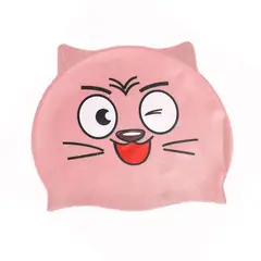 GENERICO - Gorro de Natacion Silicona con Diseño de Gato Guiño