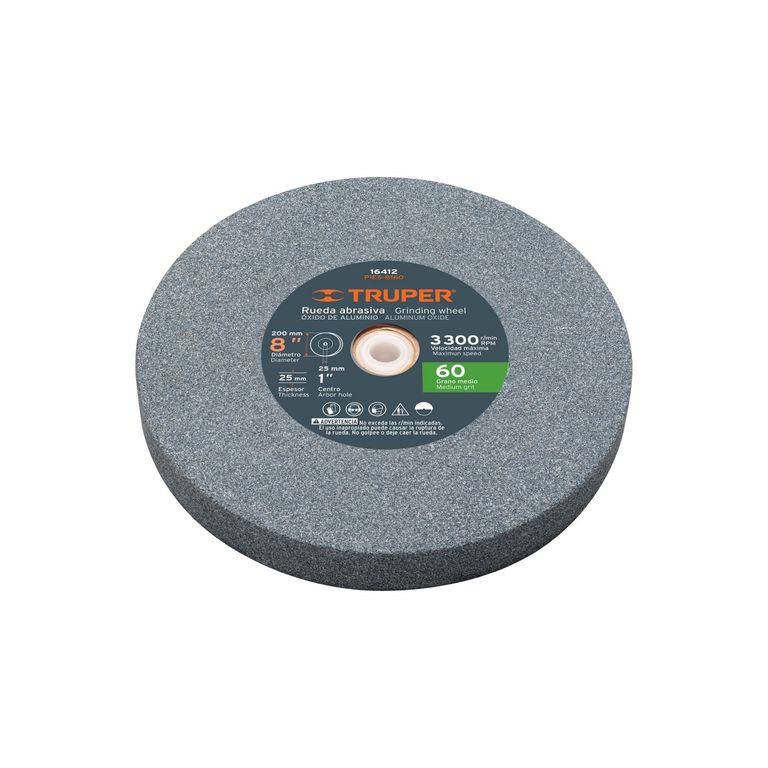 Piedra afilador 8" para esmeril, grano 60