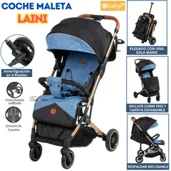 EBABY - Coche Maleta Plegable Compacto LAINI Azul