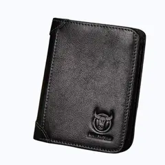 BULLCAPTAIN - - Billetera de Cuero QB-066-BK - Negro