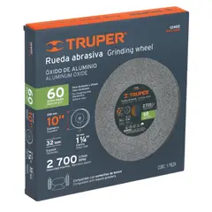 TRUPER - Piedra afilador 10" para esmeril, grano 60