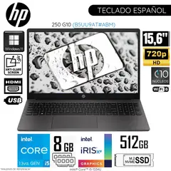 HP - Laptop 250 G10 Intel Core i5-1334U 8GB RAM 512GB SSD 15.6" HD Gris - B5UU9AT