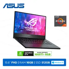 ASUS - Laptop ROG ZEPHYRUS G GA502DU Ryzen 7-3750H 16GB 512GB 6GB GTX 1660TI Max-Q 156FHDW10HBlack