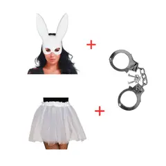 GENERICO - Disfraz Chic Blanco Brillante con Accesorios Standar