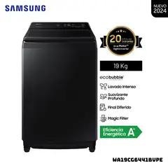 SAMSUNG - LAVADORA ECOBUBBLE 19 KG CARGA SUPERIOR NEGRO - WA19CG6441BVPE