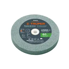 Truper - Piedra afilador carburo silicio 6"x19mm para esmeril, grano 60