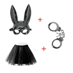 GENERICO - Disfraz Chic Negro Brillante con Accesorios Standar