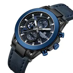 NAVIFORCE - RELOJ NF8073 ORIGINAL ELEGANTEN NEGRO Y AZUL