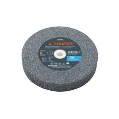 TRUPER - Piedra afilador 6"x25mm, para esmeril, óxido aluminio grano 36