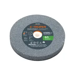 TRUPER - Piedra afilador 6"x19mm para esmeril, óxido aluminio grano 60