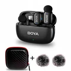 BOYA - Micrófono Inalámbrico Dual Mini-15 Lightning con Estuche mas Filtros