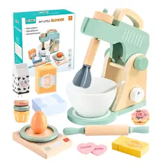 GENERICO - Set de Juguete de Cocina de Madera con Batidora y Accesorios