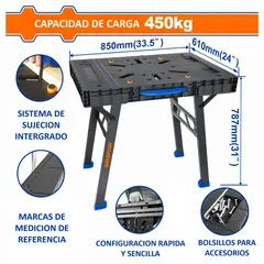 GENERICO - MESA DE TRABAJO MULTIFUNCIONAL SOPORTA 450KG WADFOW - WWE1535