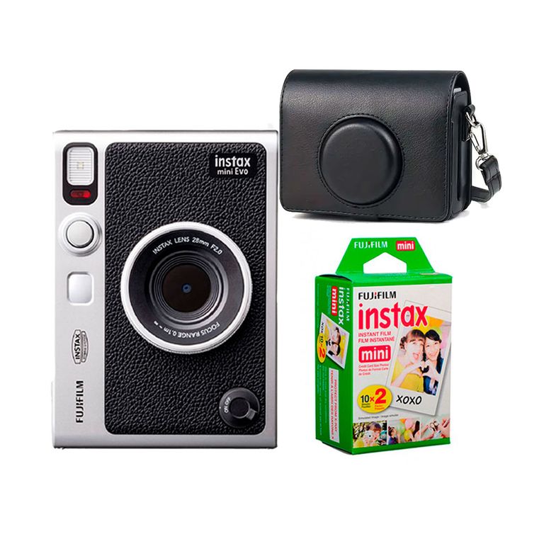 Camara Instax Mini Evo Black +Estuche +Pelic x20