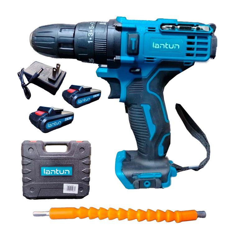 Taladro Percutor X2 Baterías Inalámbrico Destornillador + 32ACCS