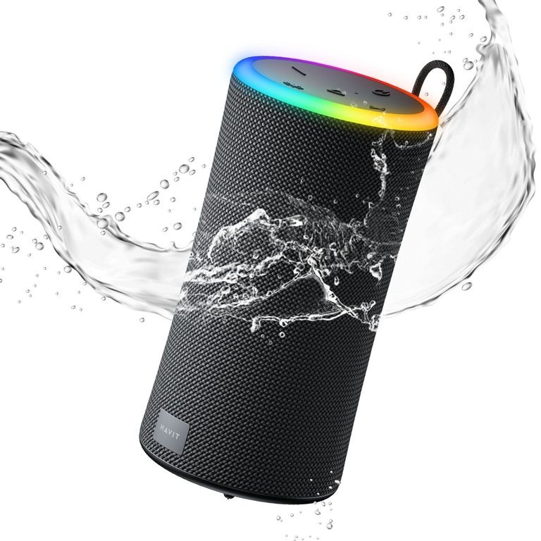 Parlante Bluetooth Impermeable IPX6 Sk833BT RGB Bass 20w negro