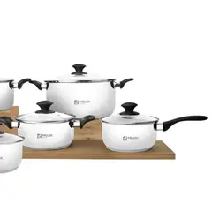 FACUSA - Juego de Ollas Clásica 12 piezas Acero Inoxidable