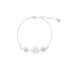 BALIQ - Pulsera Flores Plata 925