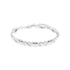 BALIQ - Pulsera Corazones Plata 925