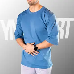 YML SPORT - Oversize Fitness Hombre - Polo Algodón Acero -
