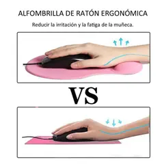 GENERICO - MOUSE PAD ERGONOMICO CON SOPORTE ALMOHADILLA DE GEL ROSA