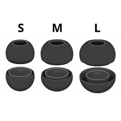 GENERICO - Almohadillas de silicona compatible con AirPods Pro 1 - 2(S/M/L) Negro