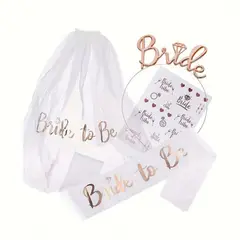 GENERICO - BANDA DE DESPEDIDA DE SOLTERA + CORONA + VELO DE NOVIA