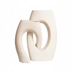 PANORAMA HOGAR - Florero Panadecor Abstracto Doble 21CM Porcelana