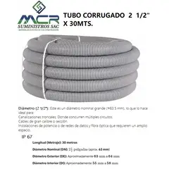 GENERICO - TUBO CORRUGADO 2 1/2" X 30MTS.