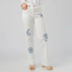 ROXJES JEANS - Pantalón Wide Leg tiro alto recto