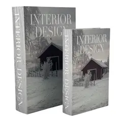 CONCEPTS LIFE - Juego de Libros Mdf 2pz Decorativos Interior Design 33x22x07 cm