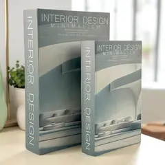 CONCEPTS LIFE - Juego de Libros Mdf 2pz Decorativos Interior Design Minimalism 33x22x07 cm