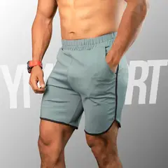 YML SPORT - Short Fitness Hombre - Entrenamiento Acero -