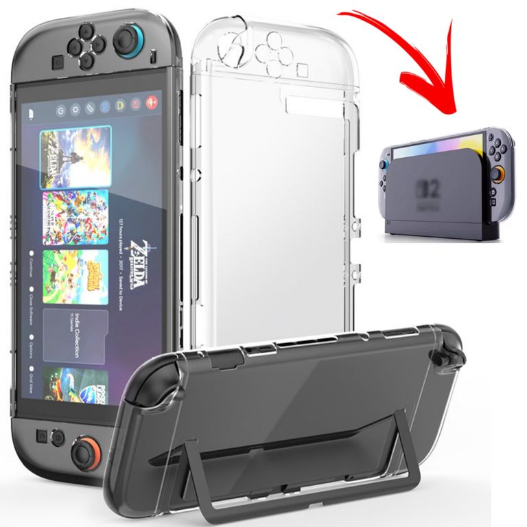 Funda Case Transparente Nintendo Switch 2 2025 -Transparente