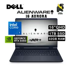 DELL - ALIENWARE 16 AURORA / INTEL CORE 7 -240H / DISCO 1TB SSD /32 GB RAM/ RTX 5060 /16"QHD