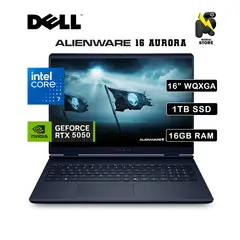 DELL - ALIENWARE 16 AURORA / INTEL CORE 7 -240H / DISCO 1 TB GB SSD /16 GB RAM/ RTX 5050 /16"WQXGA