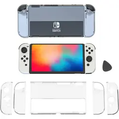 DOBE - Funda Case rígido Para Nintendo Switch oled - Transparente