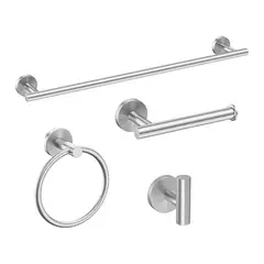 GENERICO - 4 PIEZAS Juego Accesorios Baño Montaje Pared Acero Inox