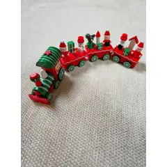 GENERICO - Trencito Navideño Decorativo de Madera Santa & Amigos