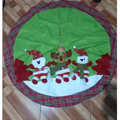 GENERICO - Pisos para arbol navideños de 130cm color 3 muñecos fondo verde
