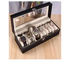GENERICO - Caja Porta Relojes Pulseras con 6 Compartimientos