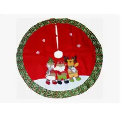 GENERICO - Pisos para arbol navideños de 130cm color 3 muñecos fondo rojo