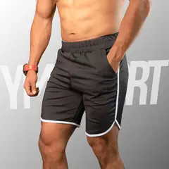 YML SPORT - Short Fitness Hombre - Entrenamiento Negro -