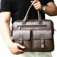 GENERICO - Maletin de cuero PU elegante ejecutivo varios compartimientos